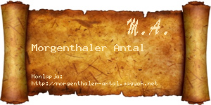 Morgenthaler Antal névjegykártya